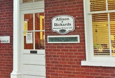 Allison and Rickards Attorneys at Law LLC sign